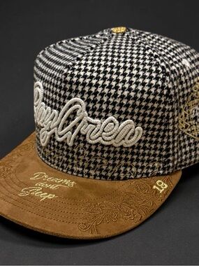 Daniel Luu Bay Area SnapBack limited edition hat black and white houndstooth